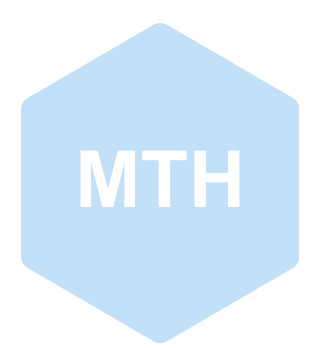 A hexagon with the word mth in it.