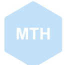 A hexagon with the word mth in it.